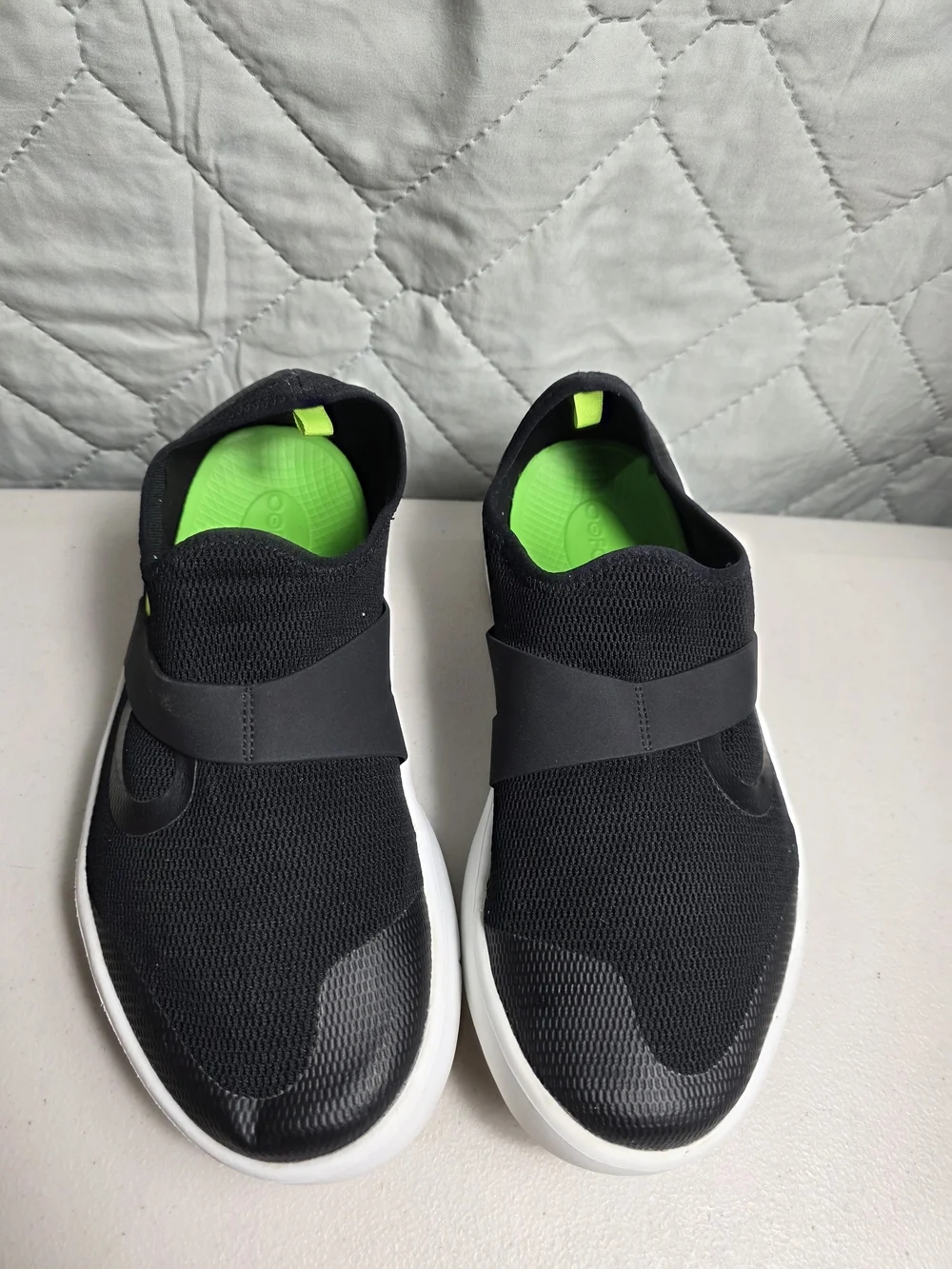 OOFOS Oomg Low Shoes Mens 8 Black Mesh Slip On Comfort Recovery Casual